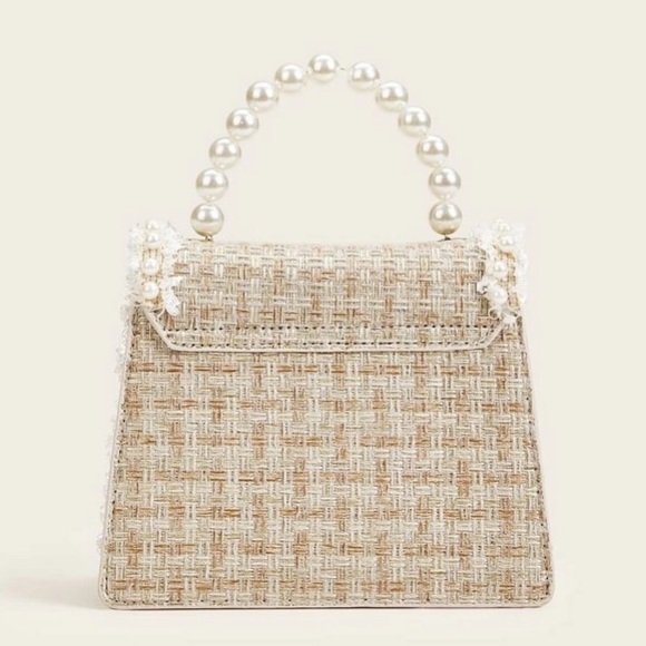 Woven tweed pearl bag - Picture 2 of 13